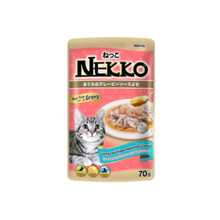 (ยกลัง) Nekko อาหารแมวเปียก 48 ซอง เน็กโกะ เปียกแมว เนื้อทูน่าแท้ โดยไม่มีส่วนผสมของเนื้อเทียมไม่มีสารกันบูด