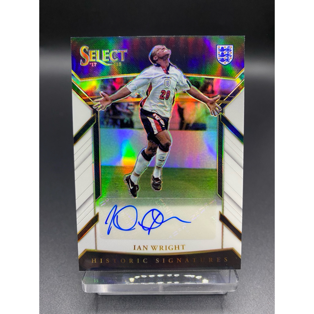 การ์ดฟุตบอล ✍🏼ลายเซ็น Ian Wright Historic Signatures Auto /99 | 2017-18 Panini Select Soccer