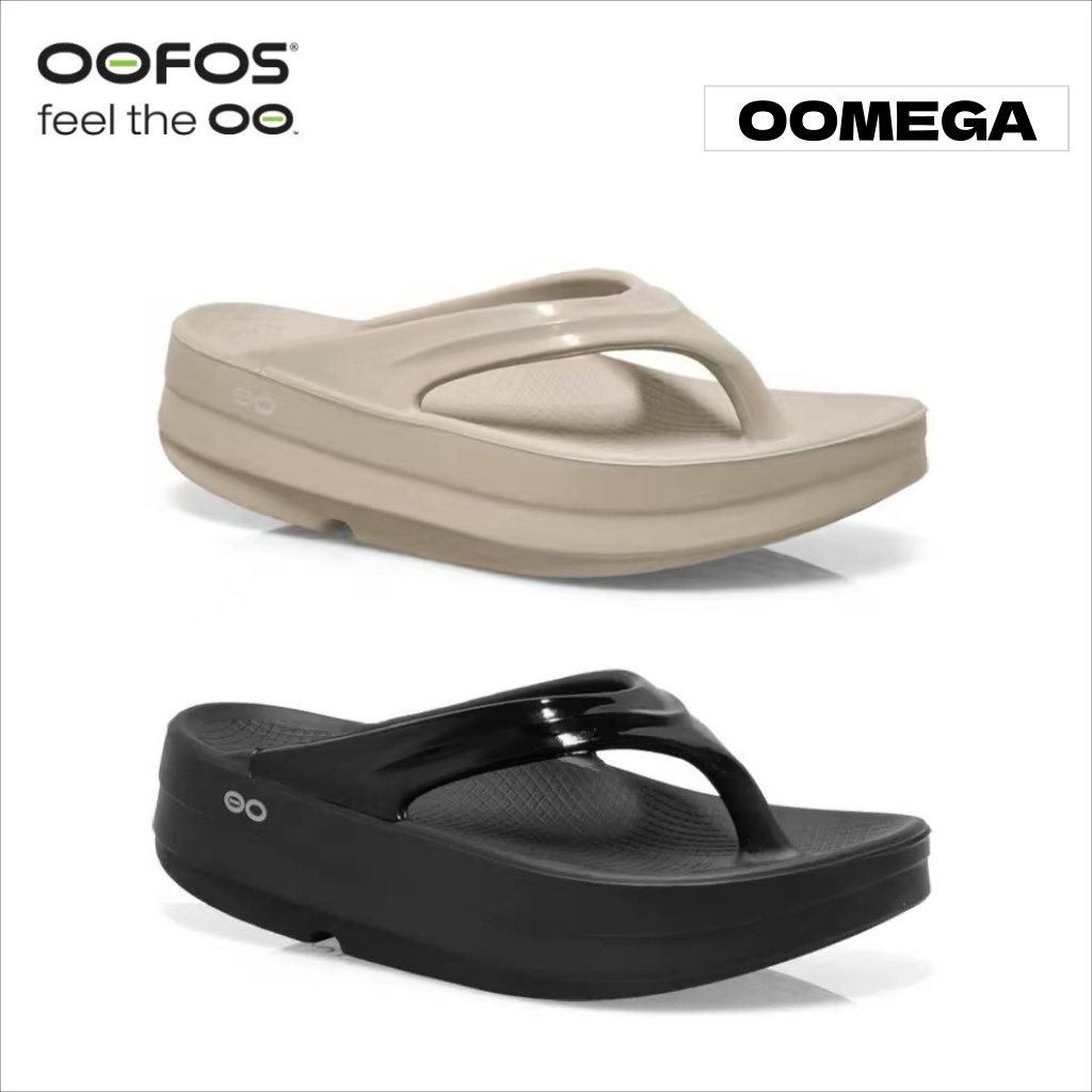 【 ของแท้ 100%】OOFOS Oomega รองเท้าเพื่อการฟื้นฟู สุภาพสตรีรองเท้าพื้นหนา แฟชั่นรองเท้าเพิ่มความสูง