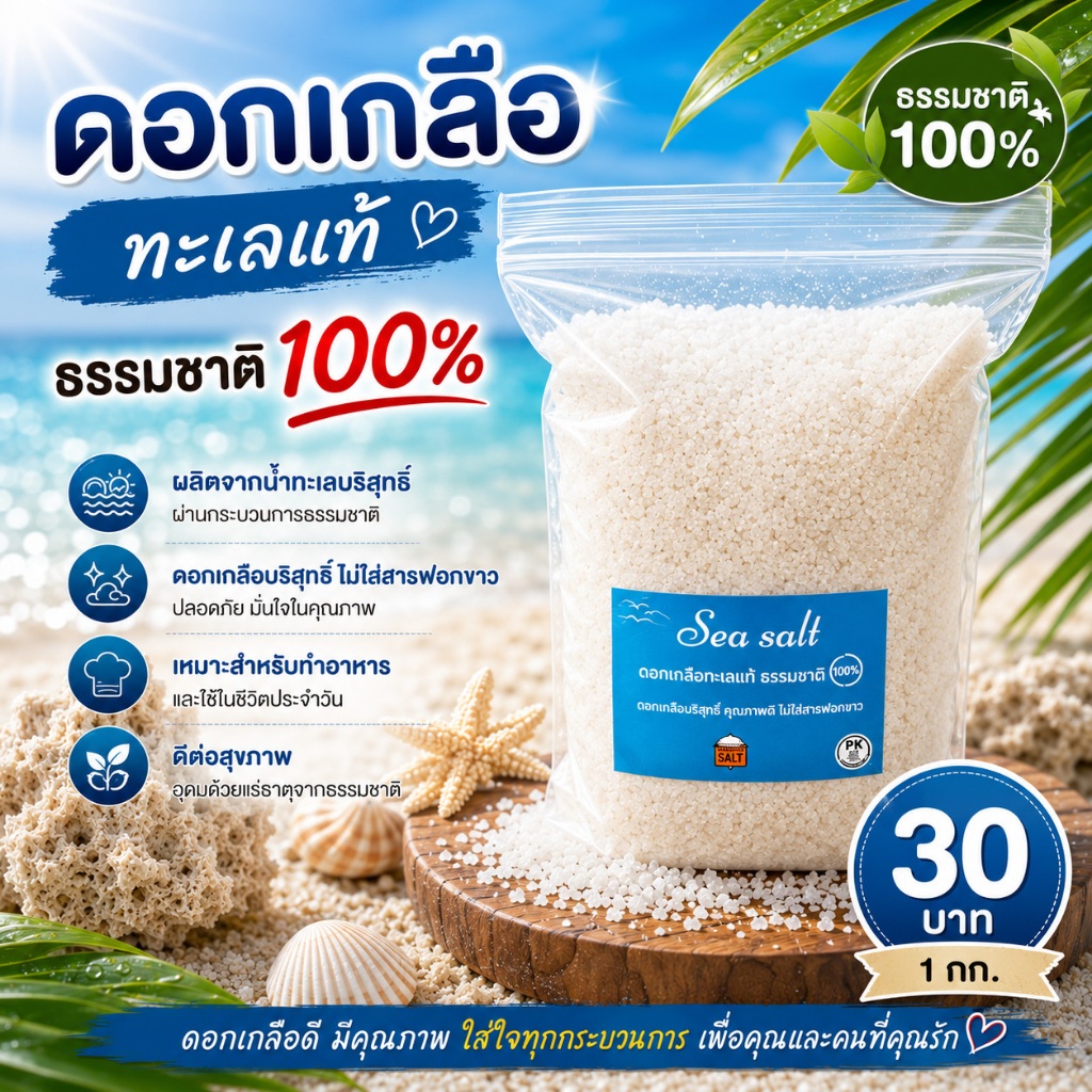 ดอกเกลือทะเลธรรมชาติแท้100% ☀️