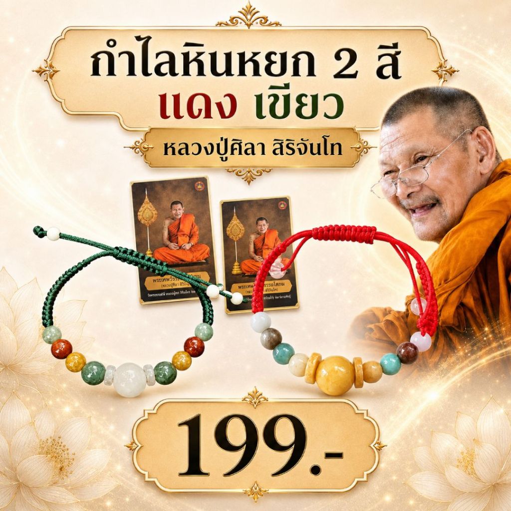 กำไลหินหยกหลวงปู่ศิลา (ของแท้)