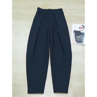 ZARA Balloon Trouers กางเกงผ้าคอตตอน เอวสูง (เหนือสะดือ) ผ้ายืด งานแท้
