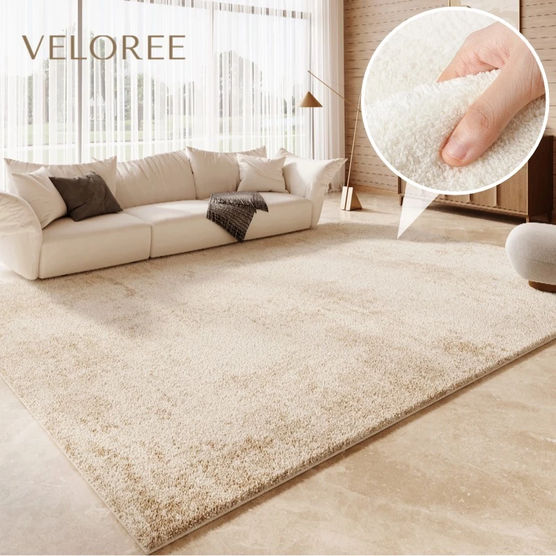 VELOREE พรม พรมห้องนั่งเล่น พรมมินิมอล พรมขนนุ่ม ผ้าแคชเมียร์เทียม นุ่มสบาย พรมขนสั้น พรมห้องนอน