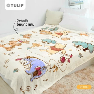 Tulip Fleece 60x80 นิ้ว ลาย PF009 หมีพู Winie The Pooh ลิขสิทธิ์แท้ Disney ดิสนีย์ ผ้าห่มฟลีซขนาดใหญ่ 5 ฟุต