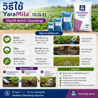 ปุ๋ยยาารามีล่า 13-13-21 ขนาดบรรจุ 100 กรัม - 2 กิโลกรัม