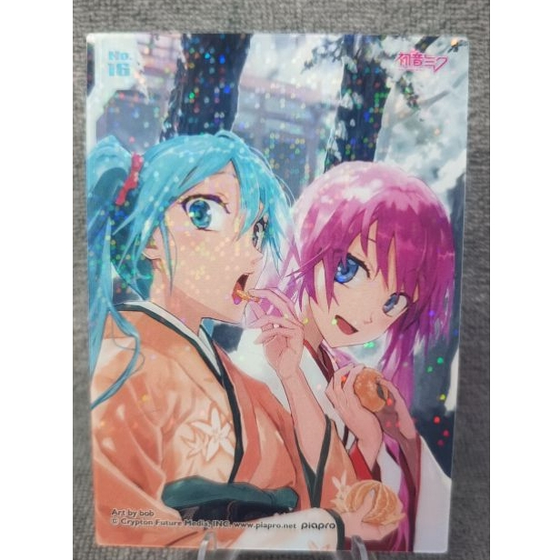 Hatsune Miku & Megurine Luka No.16 การ์ดใสฟอยล์ Kirakira Clear Card Collection Gum ญี่ปุ่นแท้ ของสะส