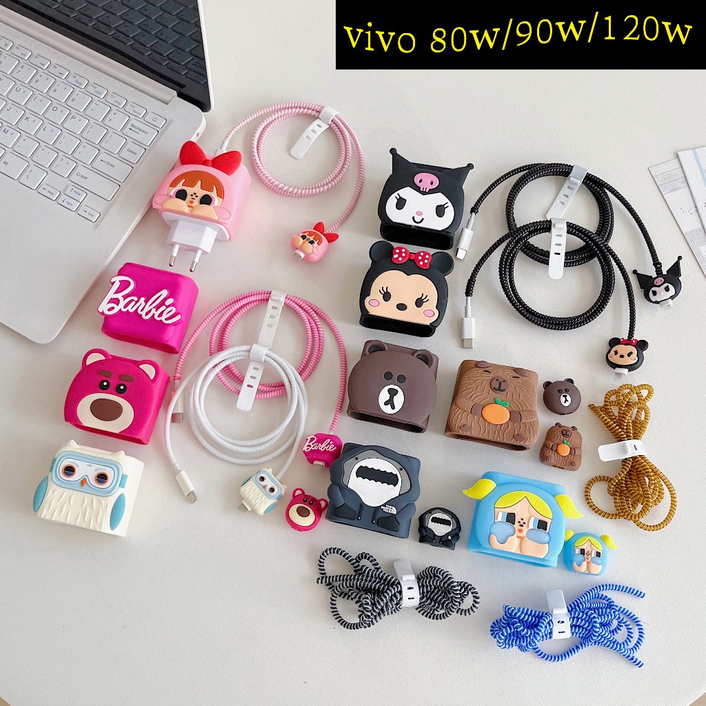 ส่งจากไทย เคสสายชาร์จ สำหรับ vivo 80w/90w/100w/120w สายชาร์จ ลายการ์ตูนน่ารัก Cable Bite