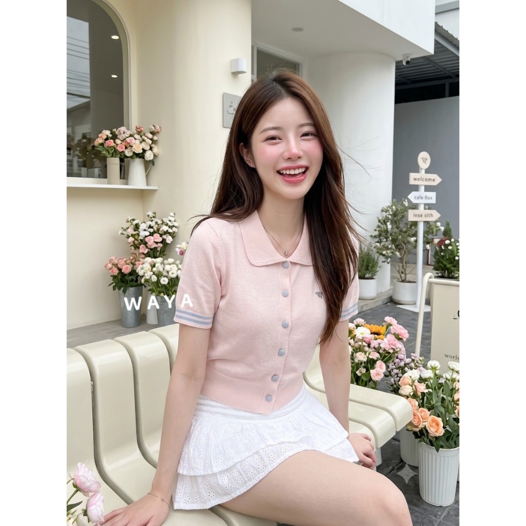 WAYA Collection เสื้อไหมพรหมรุ่นใหม่ ทรงสวยคอบัว แขนสั้น ผ้านิ่มใส่สบาย