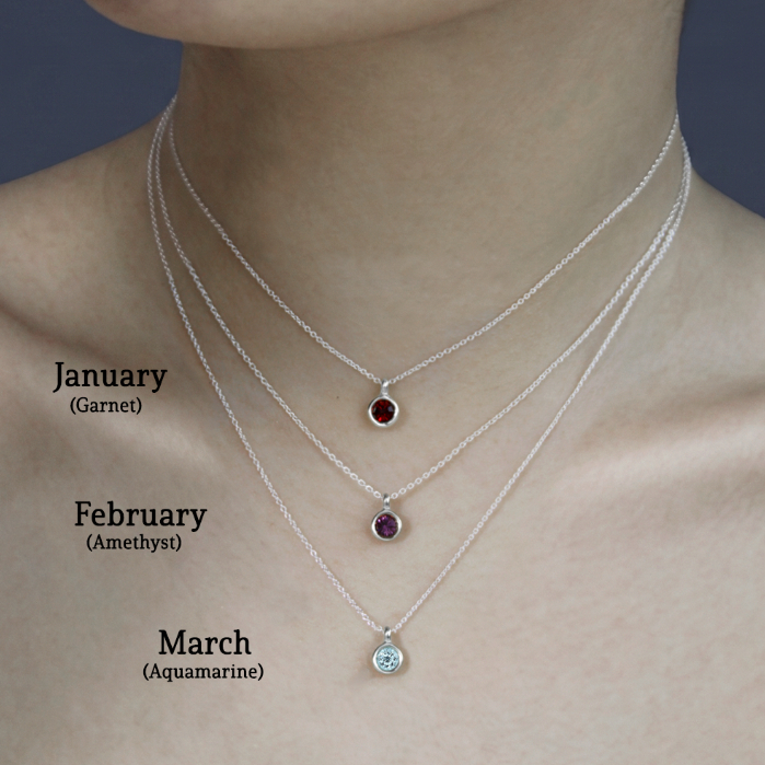 เงิน 925 เเท้ สร้อยหินประจำเดือนเกิด Silver 925 Birth Stone Necklace | ของขวัญมีความหมาย ของขวัญแทนใ