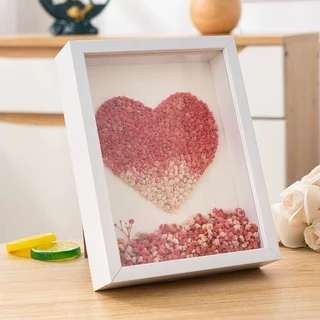 [พร้อมส่ง] กรอบรูปDIY สำหรับใส่ดอกไม้แห้ง ช่องว่าง 5cm แบบกลวง กรอบรูปดอกไม้แห้ง ของขวัญวันวาเลนไทน์ สไตล์เรโทร COD