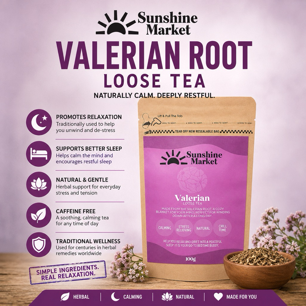 Organic Valerian Root Tea 100g | ชารากวาเลอเรียนอินทรีย์  | Sunshine Market