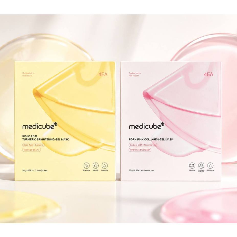พร้อมส่ง มาส์กเจนสีชมพู บำรุงผิวหน้า  4 แผ่น Color-Changing Jelly Mask Set For Uneven Skin Tone & Radiant Glow