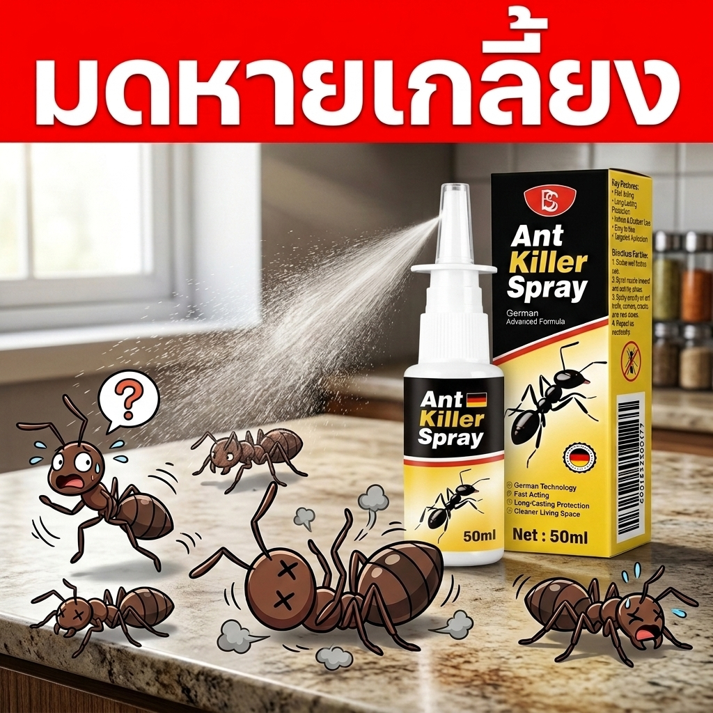 มดไม่มีที่ให้หนี สเปรย์ ไล่มด กำจัดมด ยาฆ่ามด ยากําจัดมด กำจัดทางเดินมด ฆ่ามด ดีไซน์หัวแหลม ช่วยกำจัดมดได้อย่างแม่นยำ