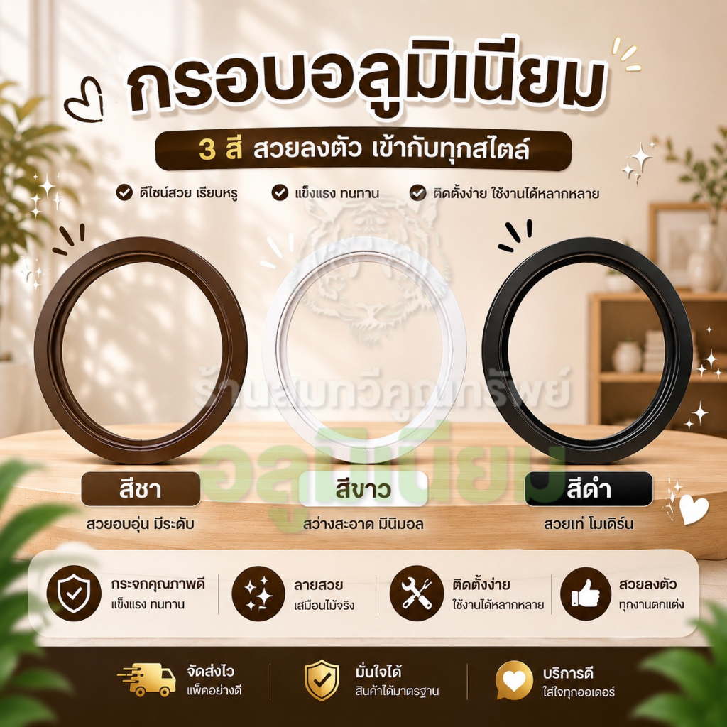 อลูมิเนียมดัดวงกลม กรอบวงกลมอลูมิเนียม หน้าต่างวงกลมบานติดตาย เฉพราะกรอบไม่มีกระจก