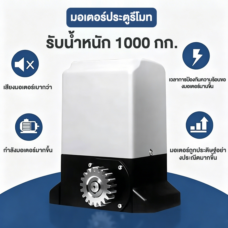 มอเตอร์ประตูรีโมท 1000KG มอเตอร์ประตูไฟฟ้า อุปกรณ์ครบชุด สามารถเชื่อมต่อกับ wifi เปิดประตูอัตโนมัติ เครื่องตรวจจับอินฟรา