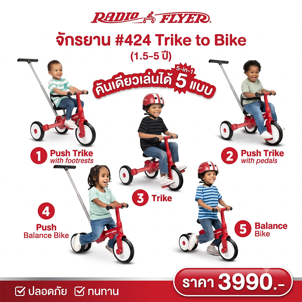 Radio Flyer #424 Trike to Bike 5in1