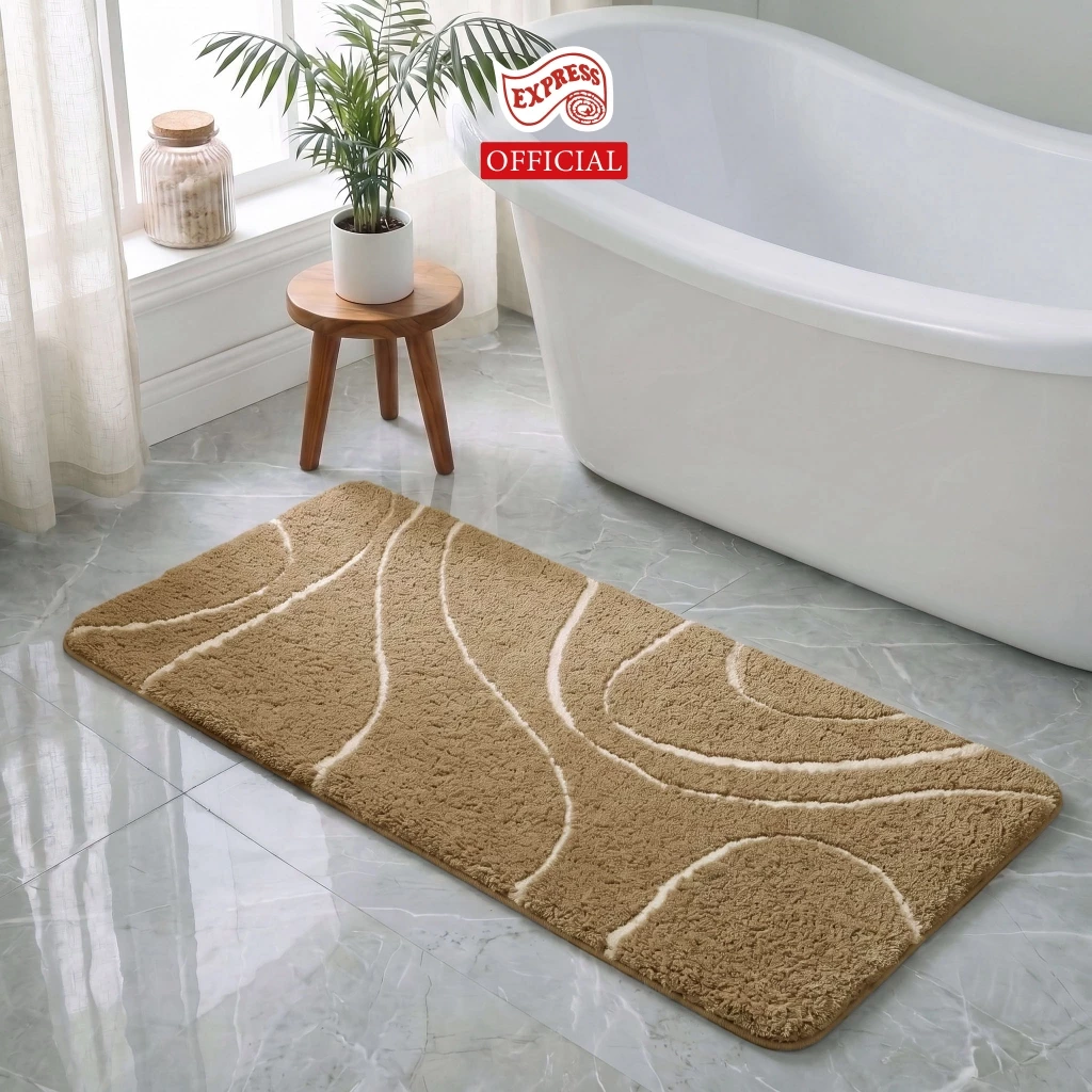 EXPRESS CARPET พรมเช็ดเท้ายาว 50x120cm พร้อมส่ง พรมขนนุ่ม มีกันลื่น ซับน้ำดี ซักได้ แห้งไว