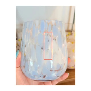 (งานDefect มีรอย) พร้อมส่ง อ่านรายละเอียดก่อนสั่งซื้อ Heart Dot glass แก้วเป่า แก้วลายกระ ความจุ460ml.