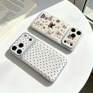 เคสหนังสกรีนลายการ์ตูนกันกล้องสำหรับไอโฟน17/pro/max for iPhone 16/pro/max 15/pro/max 14/pro/max 16plus 15plus 14plus i17