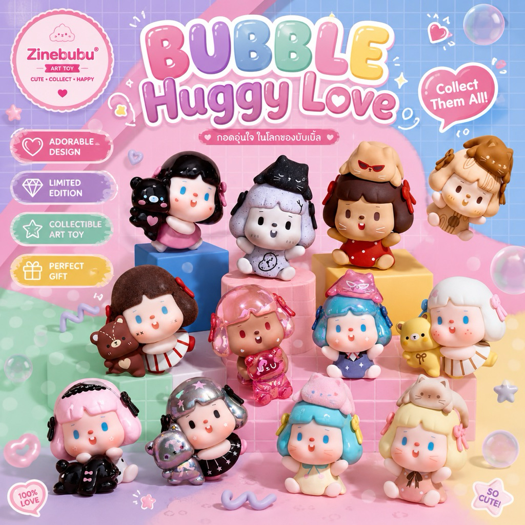 ระบุตัว เลือกตัว บีน Bubble Huggy Love 🎀