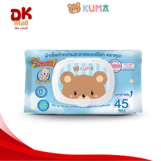 (live) [ ยกลัง ] Kuma ผ้าเช็ดทำความสะอาดผิวแบบเปียก ทิชชู่เปียกคุมะ 45 แผ่น (6แพ็ค 36ห่อ) 2สีในแพ็ค ฟ้า/ชมพู