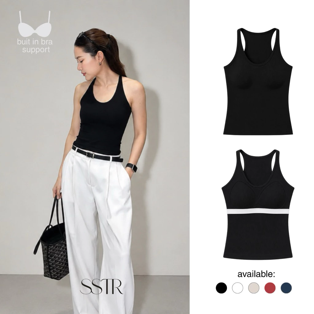 SSTR | Muse Halter Top เสื้อพร้อมบราในตัว คอเว้า เก็บทรงสวย
