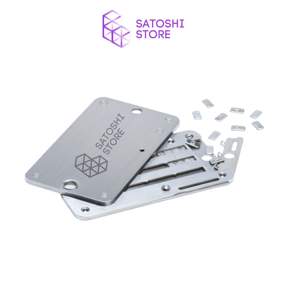 แผ่นเหล็กเก็บ Seed Phrase Trezor Ledger Nano S Ledger SafePal เก็บ Seed Phrase 24 คำ Hardware Cold W