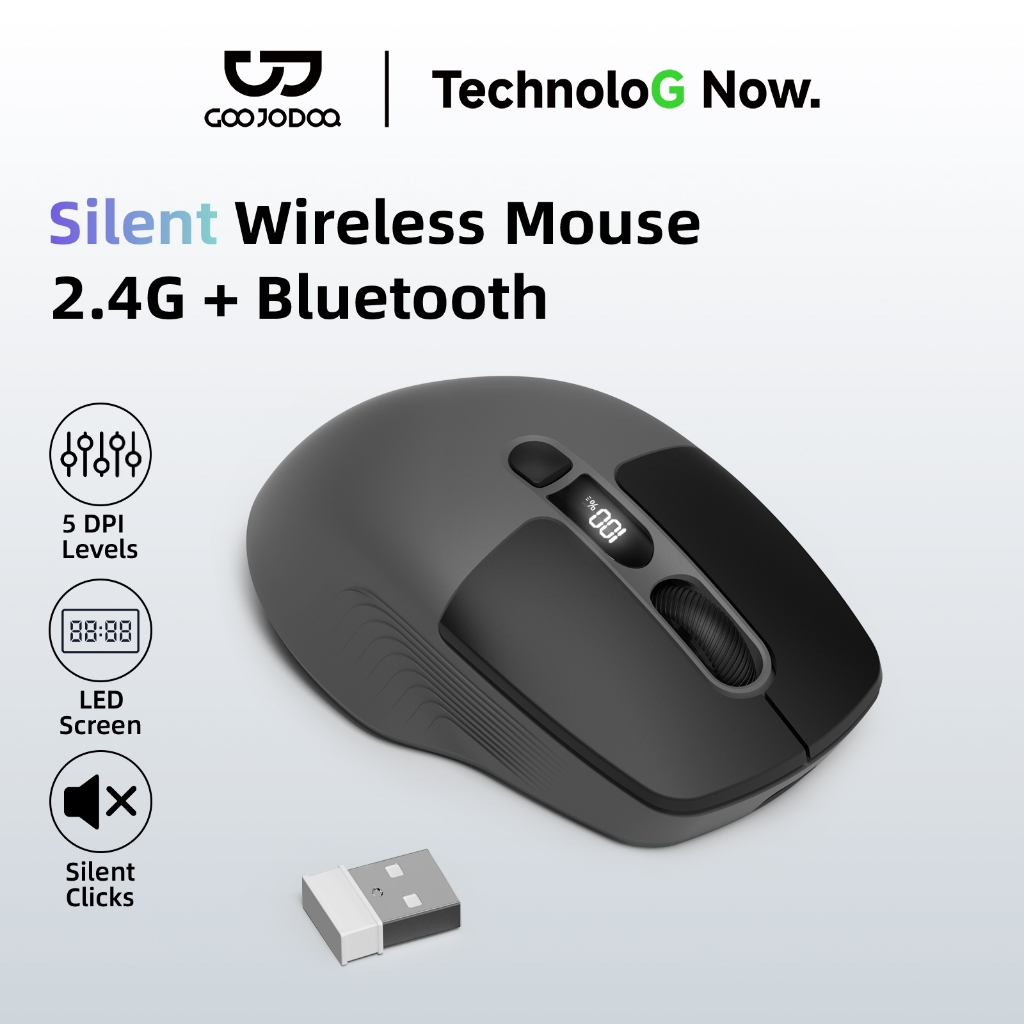 GOOJODOQ Triple Connectivity Mouse 2.4GHz & Dual Bluetooth S