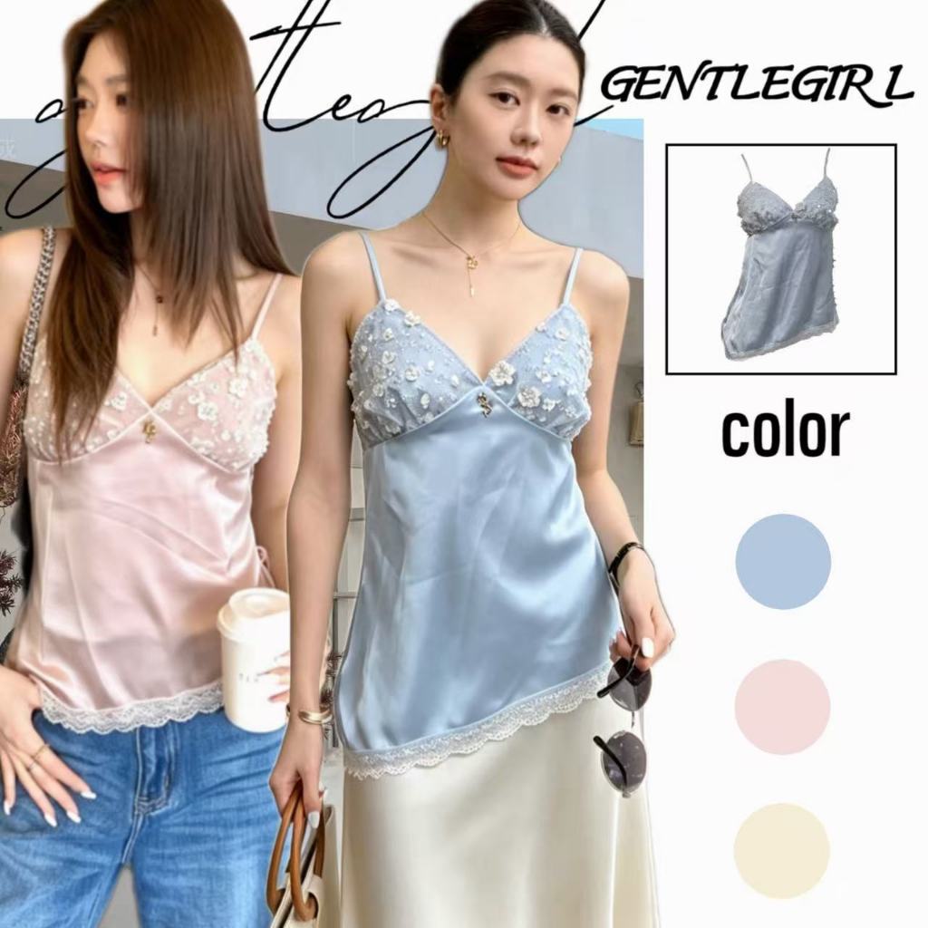 #GG🎀ชุดเดรสมีดีไซน์ปักเลื่อมบริเวณหน้าอก ชายกระโปรงไม่เท่ากัน และเสื้อสายเดี่ยวผ้าซาตินแบบผูกด้านหลัง