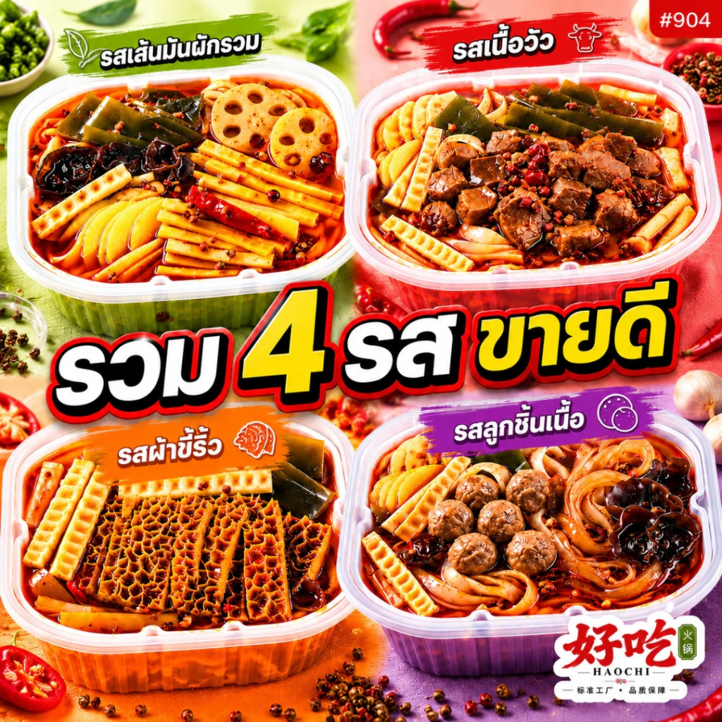 #904 บะหมี หม้อไฟทำความร้อนด้วยตนเอง หม้อไฟขนาดเล็กแบบบริการตนเอง脆皮肠火锅小牛肚火锅