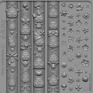 บล๊อกซิลิโคน yuyu สำหรับทำลายเล็บนูน 3D