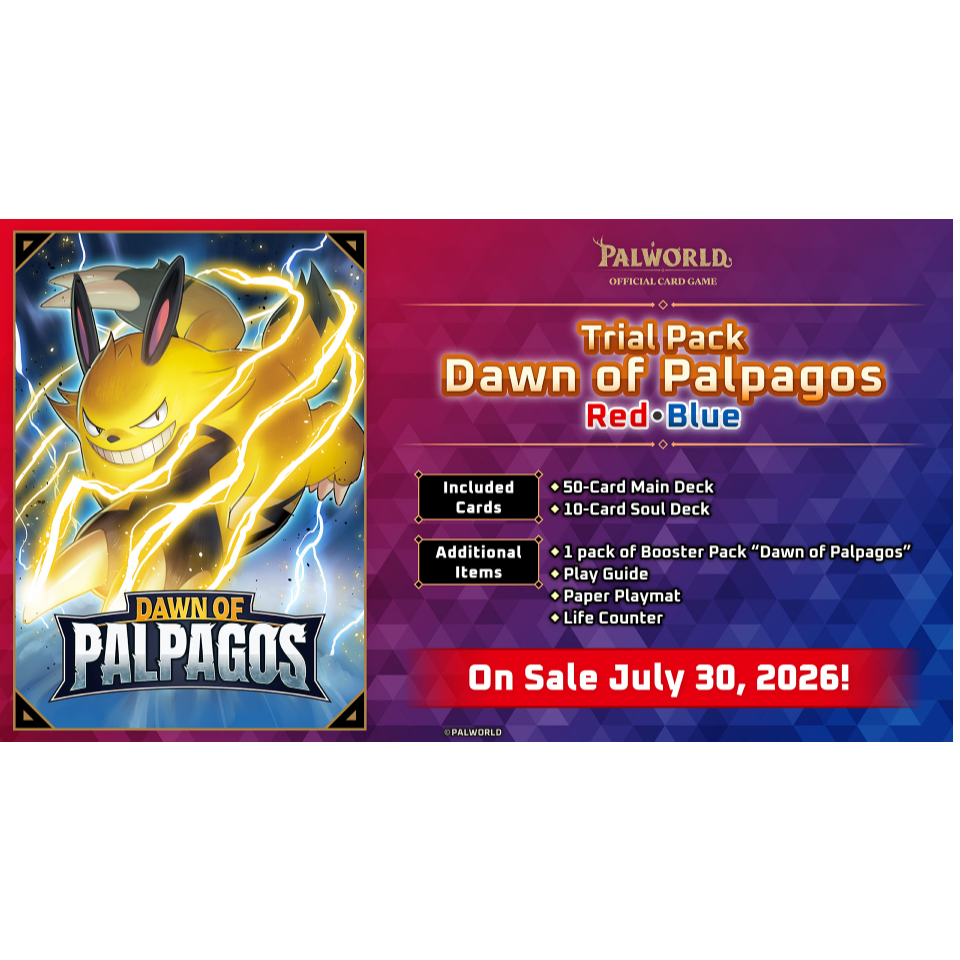Palworld official card game Trial Deck 01 แดง-ฟ้า (ชุดเริ่มเล่น Palworld 50+10 ใบ ภาษาอังกฤษ)