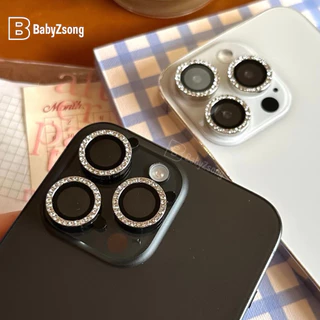 babyz-ฝาครอบเลนส์กล้อง ครอบเลนส์วงแหวนเพชร สําหรับรุ่นiPhone11 - 17 17Air 17pro 17promax