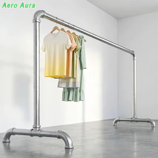 ราวตากผ้า ท่อเหล็ก ราวแขวนผ้า ท่อหนา 25 มม ยาว100-180cm สูง150cm ประกอบง่าย กันนำ้ ที่แขวนผ้า