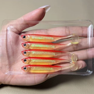 เหยื่อปลายางหางพริ้ว3D 5ชิ้น/แพ็ค เหยื่อยางเสมือนจริง 7.5CM และ9CM เหยื่อปลอม ปลายาง3