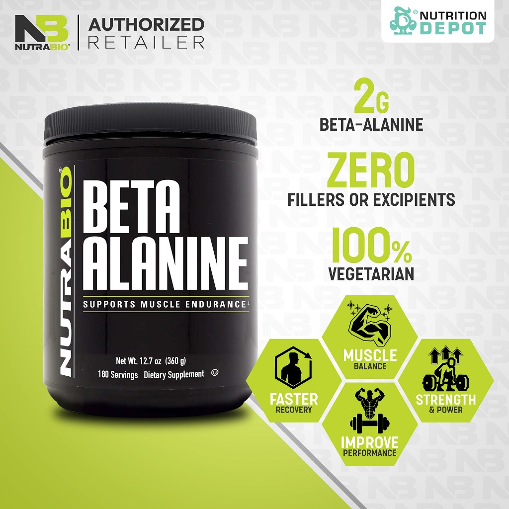 NutraBio Beta Alanine ช่วยเพิ่มความทนทานระหว่างออกกำลังกาย