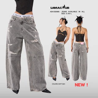 Ash Denim & Soft Ash กางเกงยีนส์ฟอก เอวกลาง ขนาดเอวกลาง สำหรับใส่เป็นเอวต่ำเพิ่ม 1 ไซส์