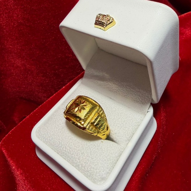 APPLE GOLD SHOP  รหัส RN-26  (ลายแกะดาว ทองเคลือบแก้ว) ทองหนัก 1 บาท