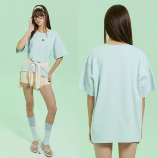 Bemingtop1246(Freesize) - BMG Oversize - เสื้อยืดโอเวอร์ไซส์ดีไซน์มินิมอล ปักโลโก้ BMG ด้านหน้า