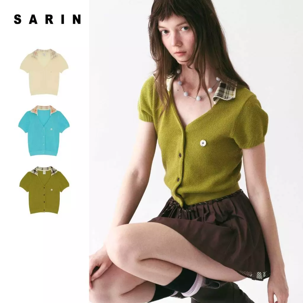 ( พร้อมส่ง )Sarin Essential polo เสื้อพอดีตัว เปิดช่วงคอให้ดูยาวสวย