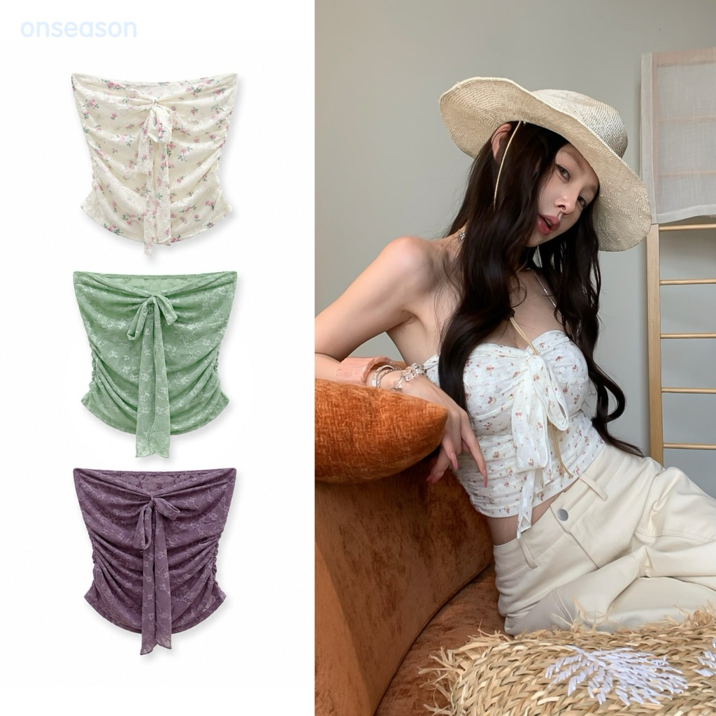 ONSEASON - Ines Lace Tube พร้อมส่ง เสื้อเกาะอกผ้าลูกไม้