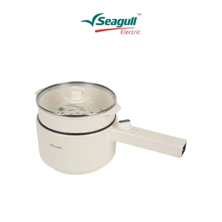 Seagull หม้อด้ามไฟฟ้าอเนกประสงค์ 2 ลิตร พร้อมชั้นนึ่ง (ครีม) Electric Multi-Cooker 2 L with Steamer (Cream)
