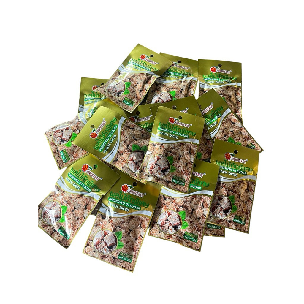 บ๊วยชิ้นแบบซอง 1แพ็คบรรจุ 20ซอง ราคา85บาท อร่อยมาก