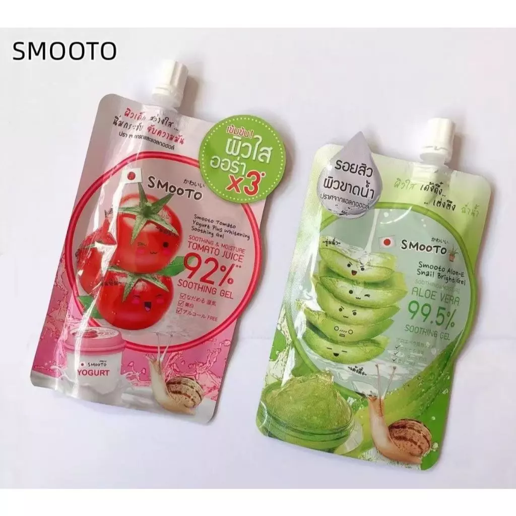 ( 1ซอง ) สมูทโตะ เจลมะเขือเทศ และอโล-อี สเนล ไบรท์ 50ml