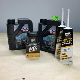 ชุด น้ำมันเครื่อง 2 + เฟืองท้าย 2 LIQUI MOLY T410 10W40 FORZA 350 สังเคราะห์ กรอง WIX