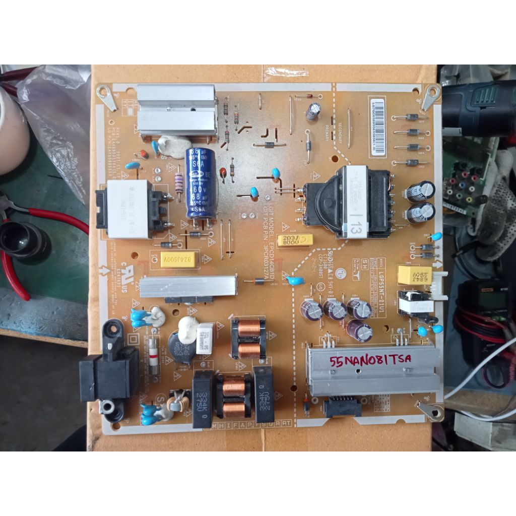 Power supply TV LG 55" Model 55NANO81TSA บอร์ดทดสอบแล้วใช้งานได้ บอร์ดถอดใช้งานได้
