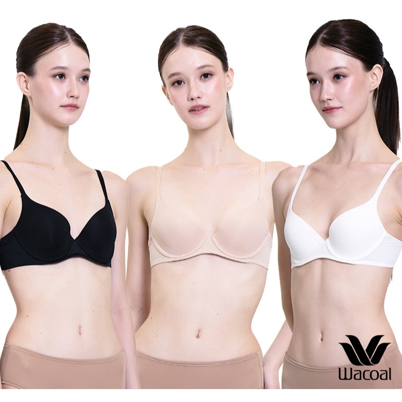 Wacoal Surprise Seamless Bra เสื้อชั้นในกระชับแบบมีโครง เซท 3 ชิ้น รุ่น WB9V07 คละสี เนื้อ-ดำ-ครีม