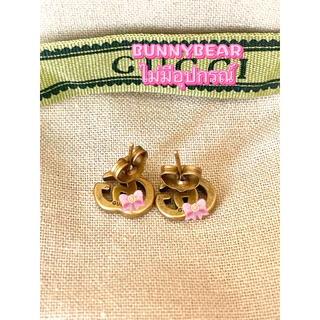 (G6)ต่างหู DOUBLE G EARRINGS GOLDงานHIEND มีชื่อแบรนด์ด้านหลัง