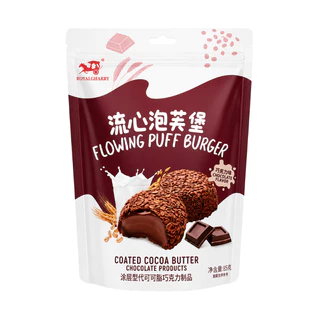 CHOCOLATE FLOWING PUFF ข้าวพองสอดไส้ช็อกโกแลตลาวา ขนาด 85 กรัม