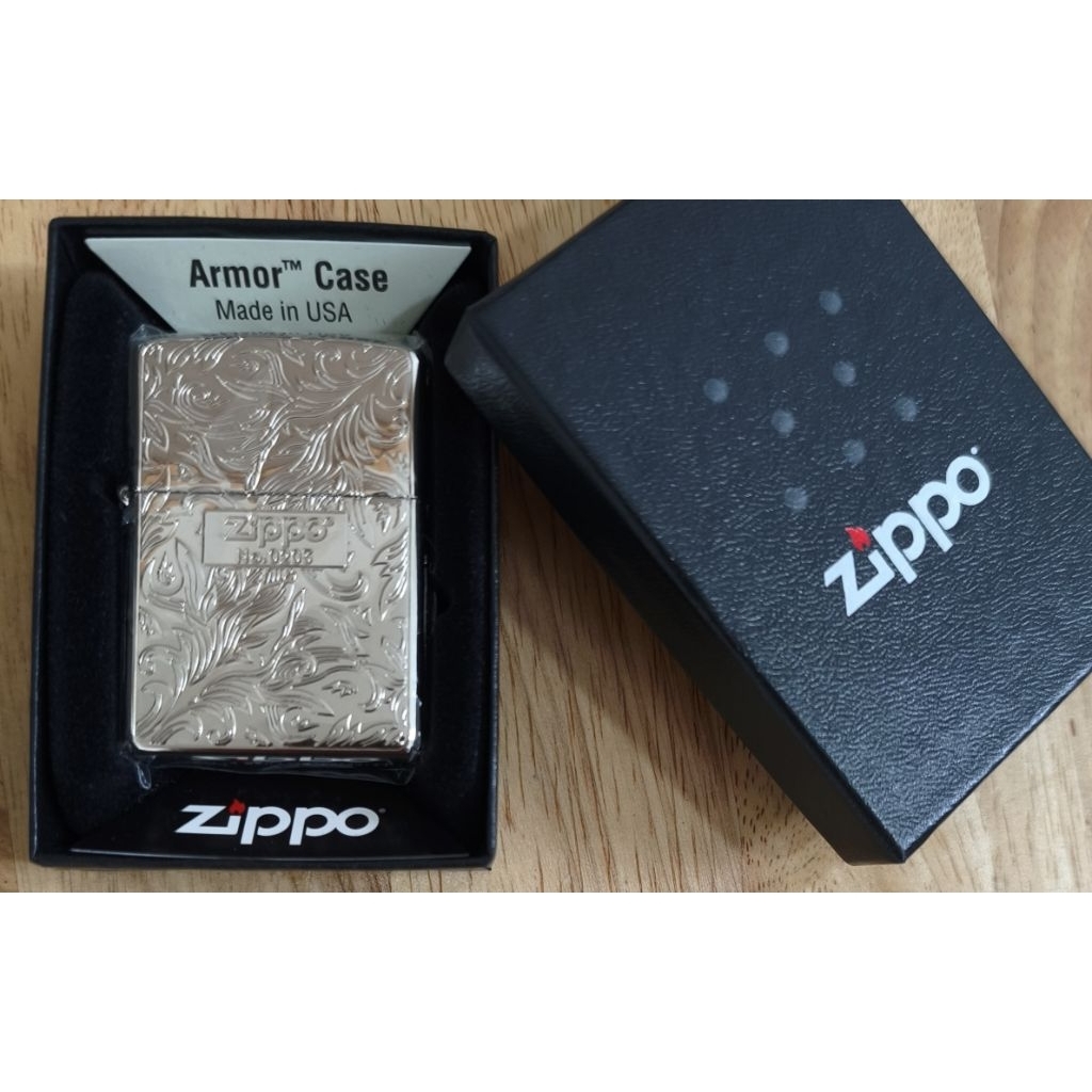 ZIPPO Armor Limited Edition No.0203 แท้ พร้อมใบ Guarantee สินค้าใหม่พร้อมกล่อง ตัวถัง Armor จะหนากว่
